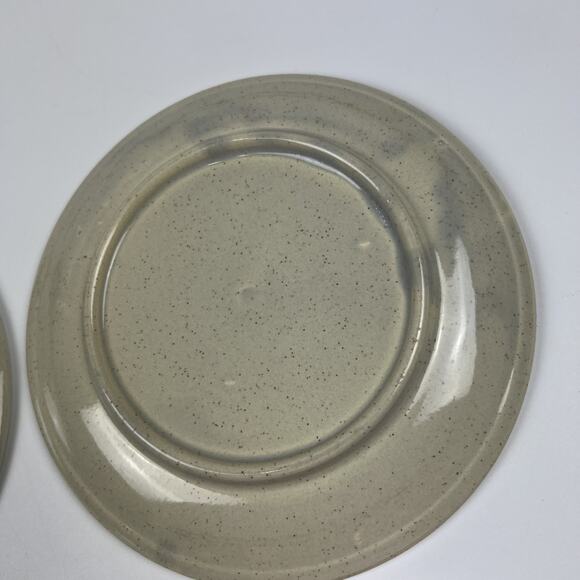 Lot of 4 Vintage Blue Band Speckled Stoneware Cup Saucers 6” Restaurant Style - Picture 7 of 10